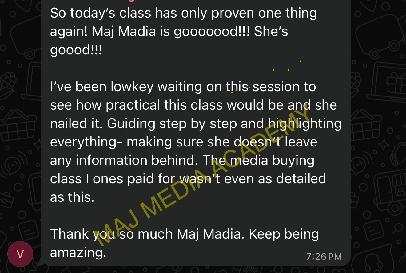 Ads class feedback testimonial